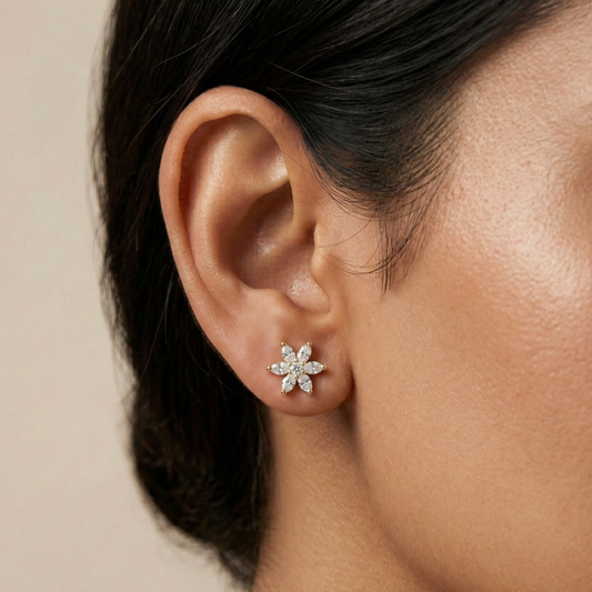 Radial Cluster 18K Gold Plated Studs
