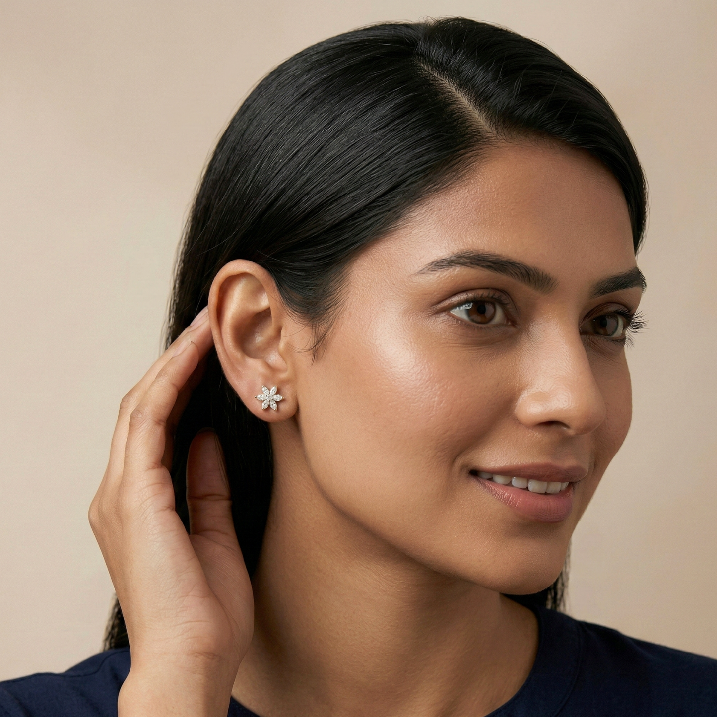 radial cluster gold plated studs