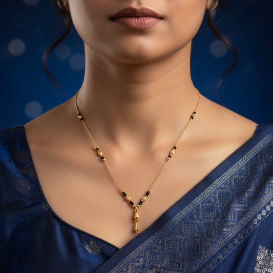 The Sacred Bell 18 KT Thick Gold Plated Mangalsutra