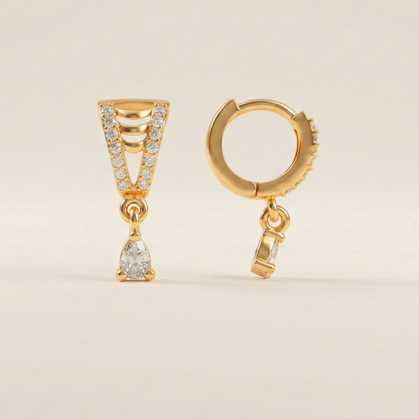 royal radiance studded hoops