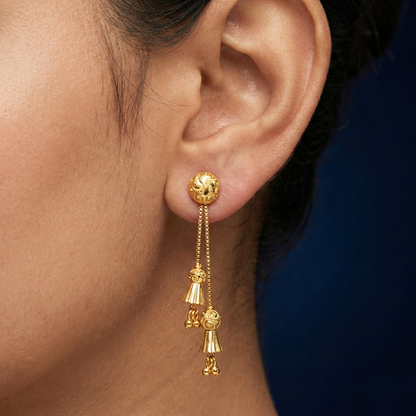 Tarang Sui Dhaga Gold Plated Earrings