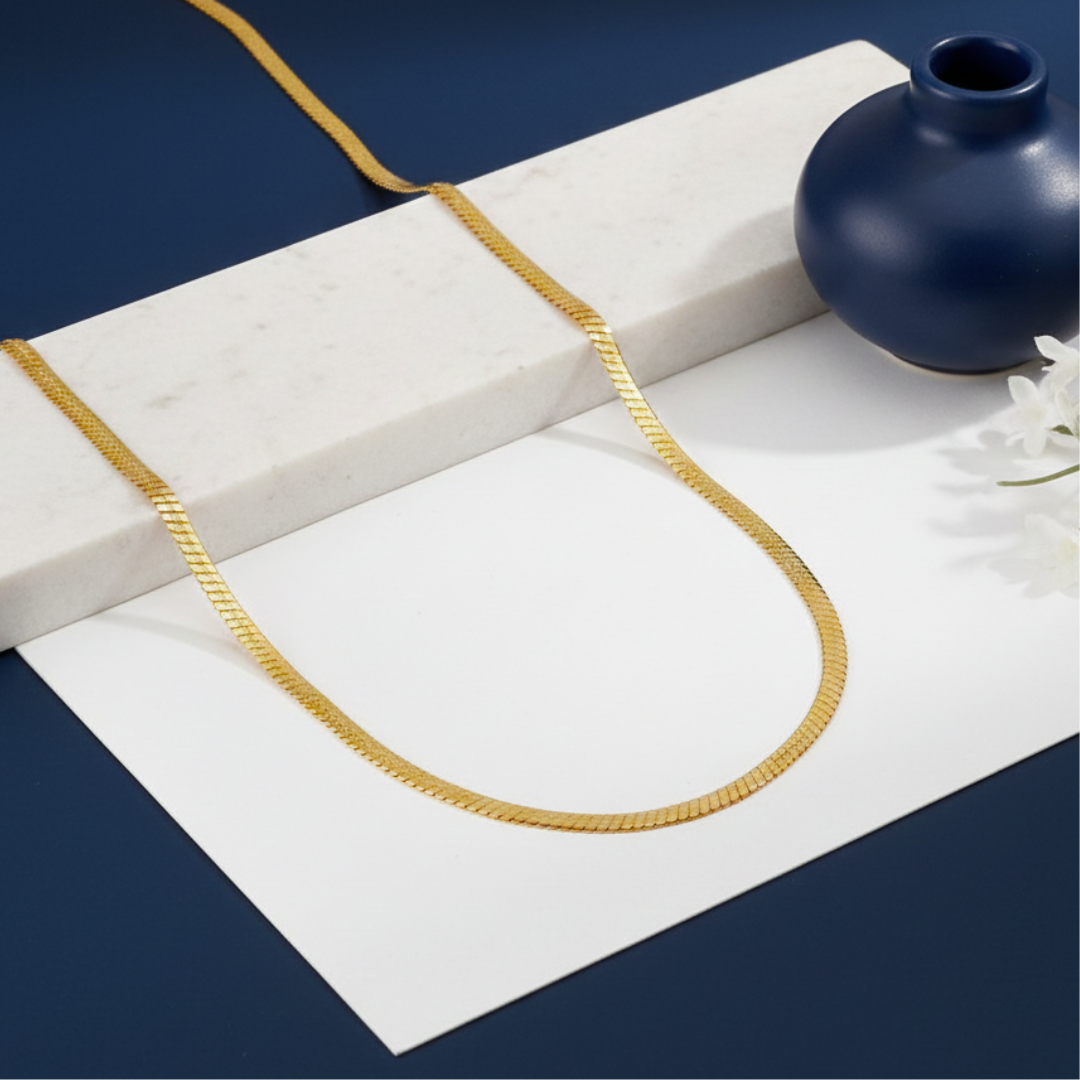 serpent shine gold-plated flat chain