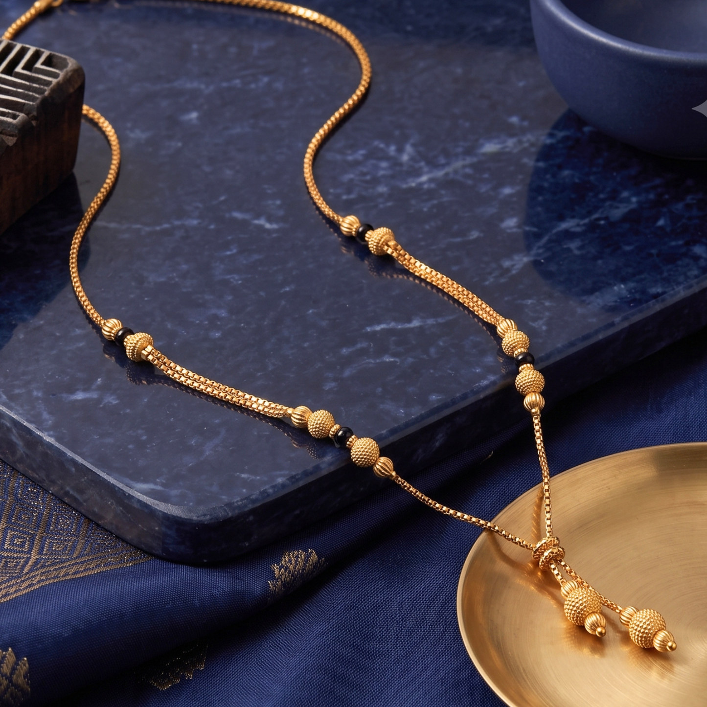 flowing grace 18k gold plated mangalsutra
