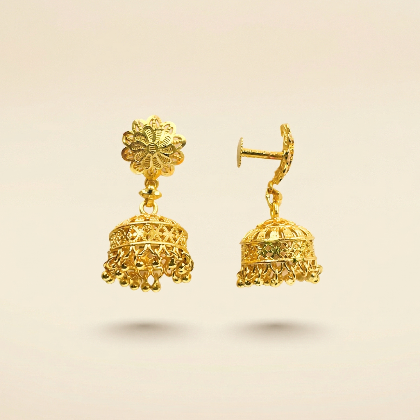 royal heritage 18k gold plated jhumkas