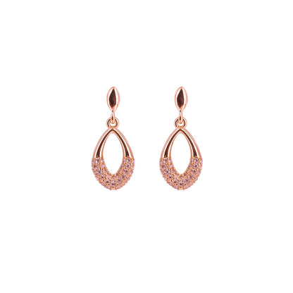 Lara Rose Gold Plated Drop Earrings