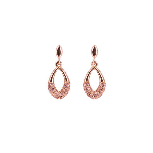 Lara Rose Gold Plated Drop Earrings