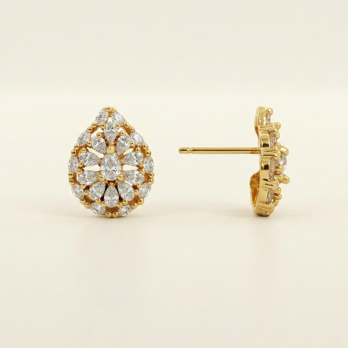 imperial teardrop gold plated studs