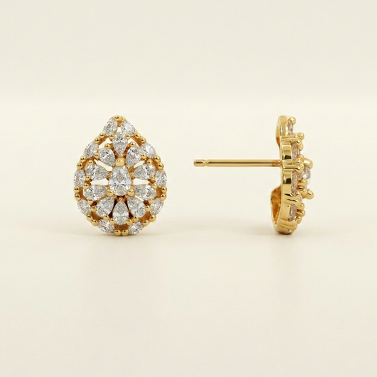 Imperial Teardrop Gold Plated Studs