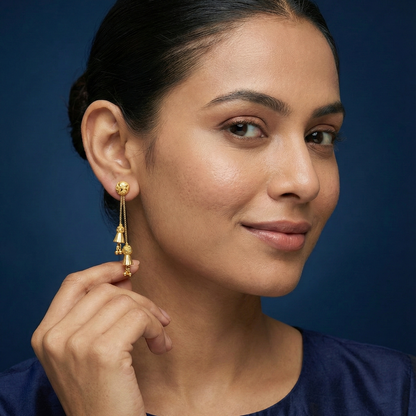 Tarang Sui Dhaga Gold Plated Earrings