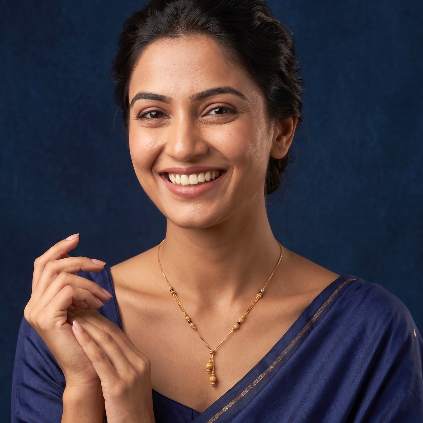flowing grace 18k gold plated mangalsutra