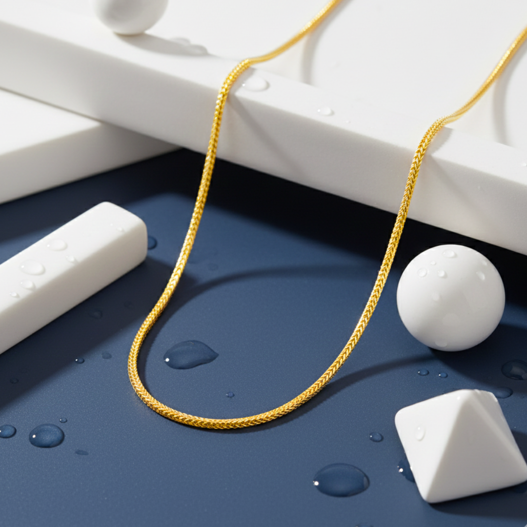 golden sleek herringbone chain