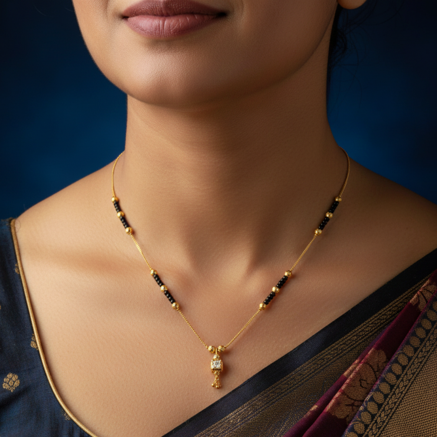 swarna rekha 18 kt thick gold plated mangalsutra
