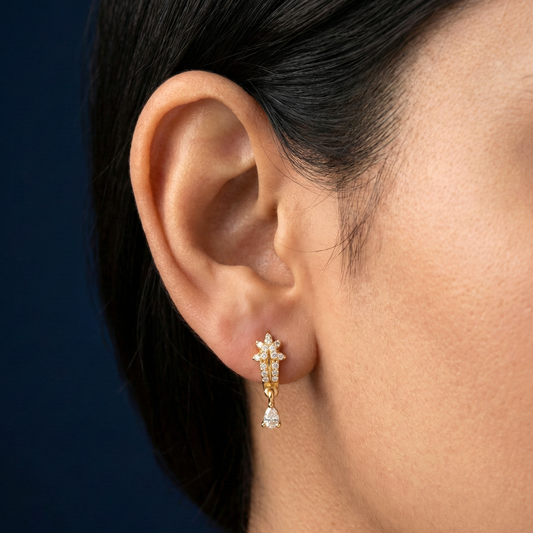 Divine Sparkle 18K Gold Plated Hoops