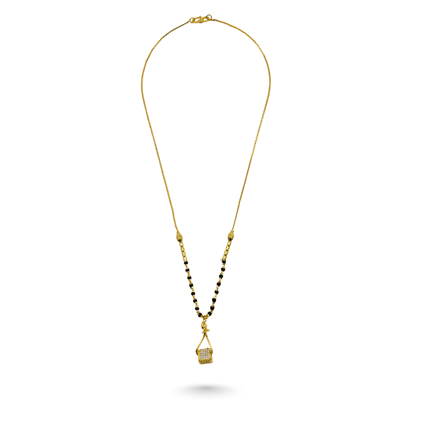 modern geometry 18 kt thick gold plated mangalsutra