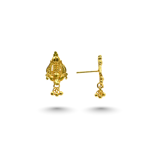 Trishula Gold Plated Earrings