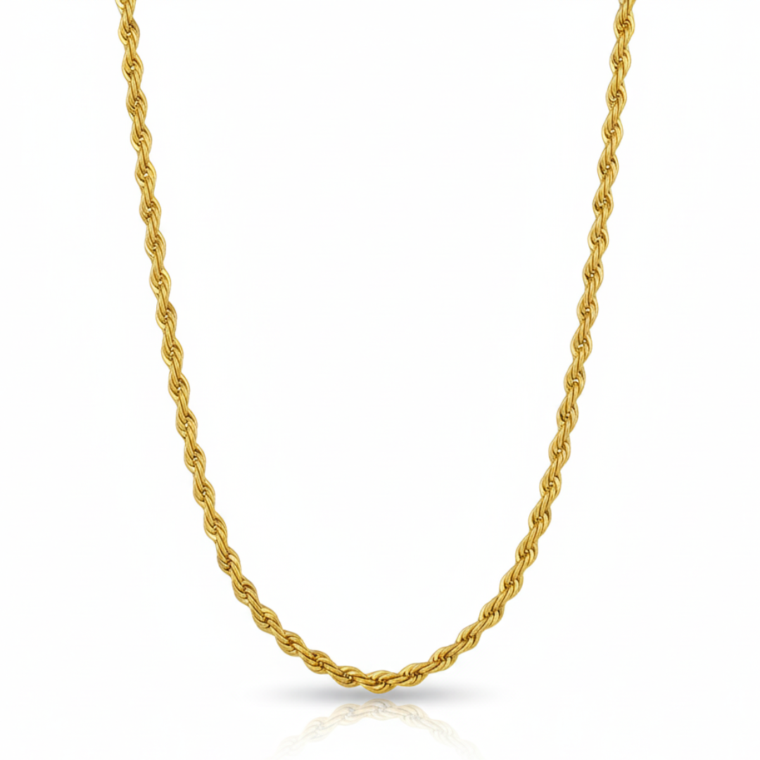 twisted charm gold-plated rope chain