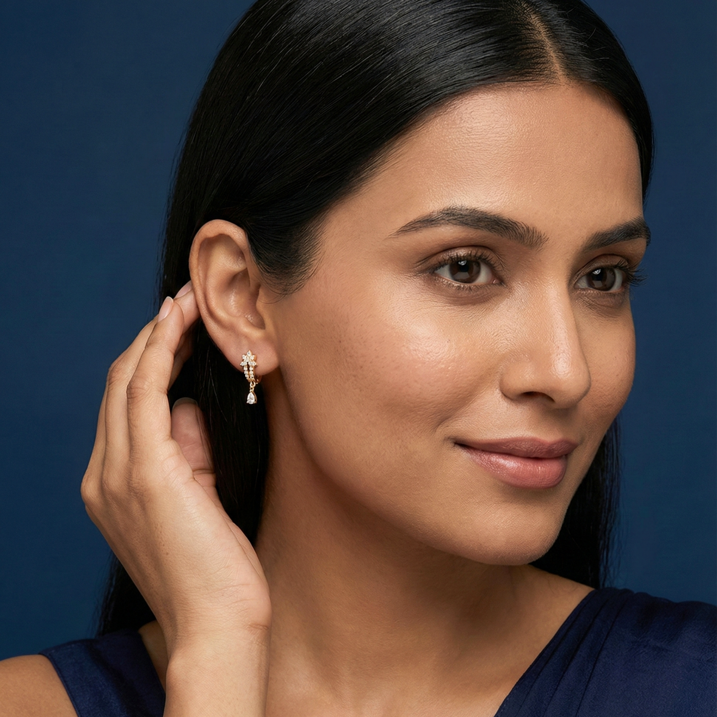 divine sparkle studded hoops