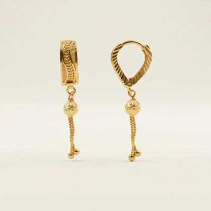 Urban Weave Gold Plated Tassel Hoops