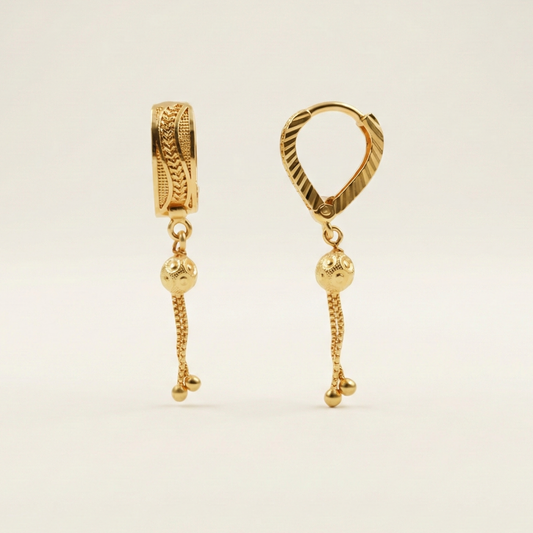 Urban Weave Gold Plated Tassel Hoops