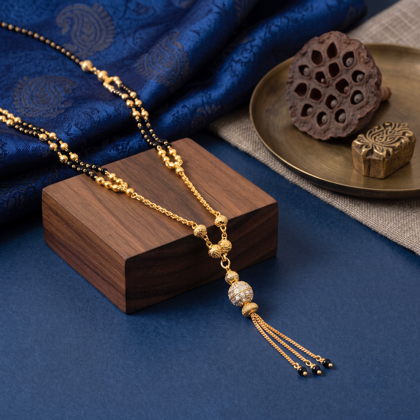 vivid grace 18k gold plated mangalsutra