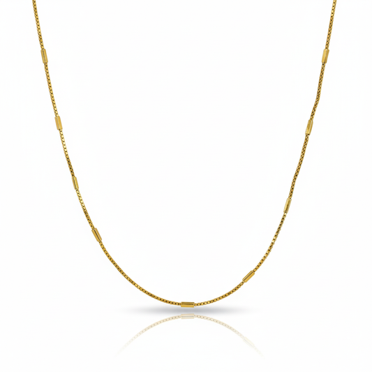 Golden Rhythm Bead & Bar Chain