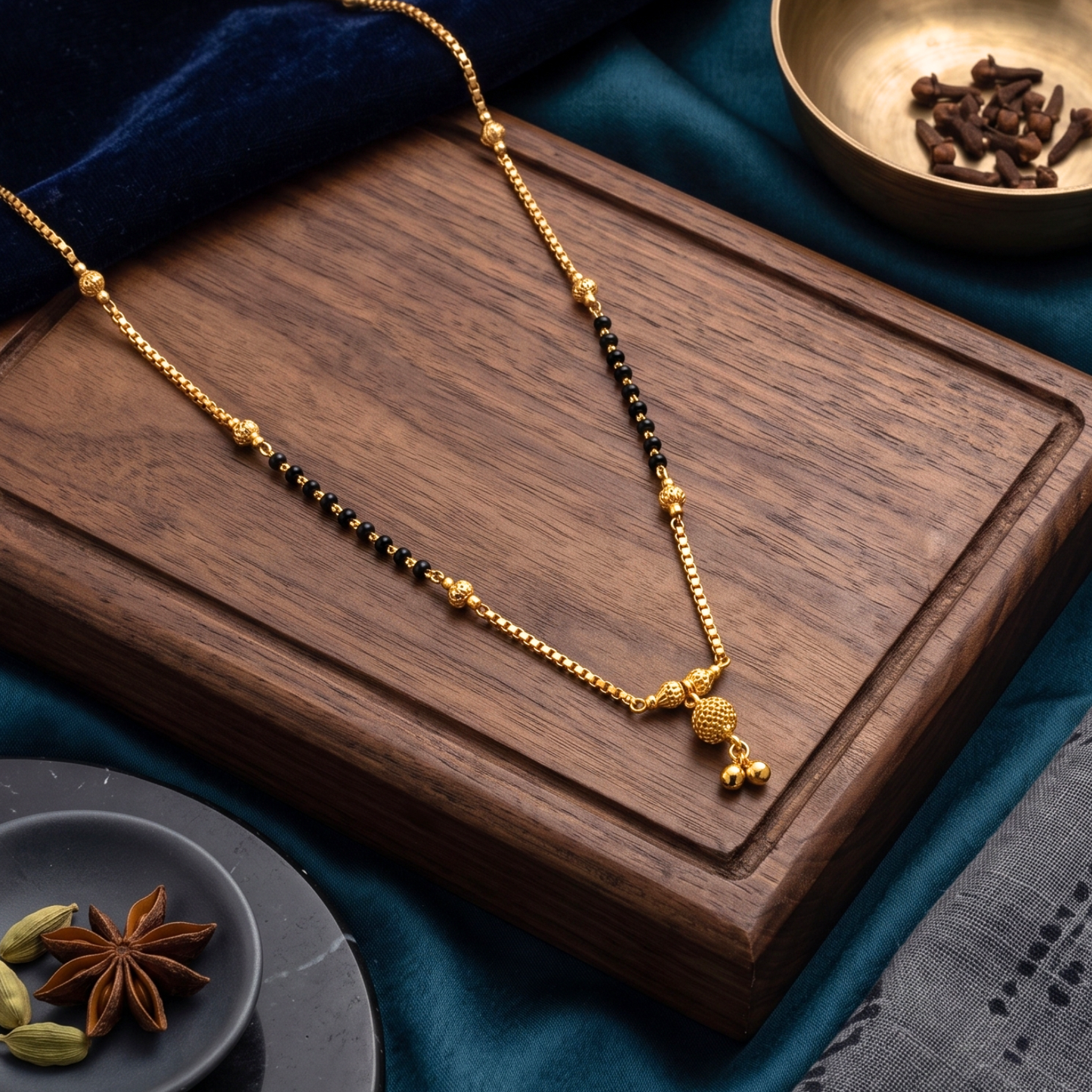 meena saubhagya 18k gold plated mangalsutra