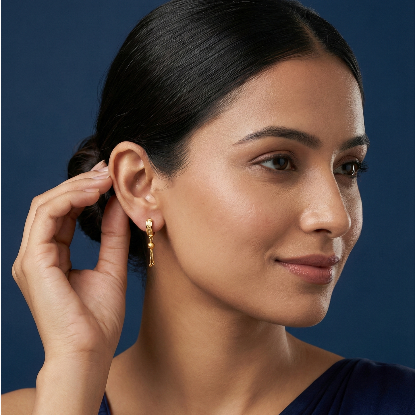 urban weave gold plated tassel hoops