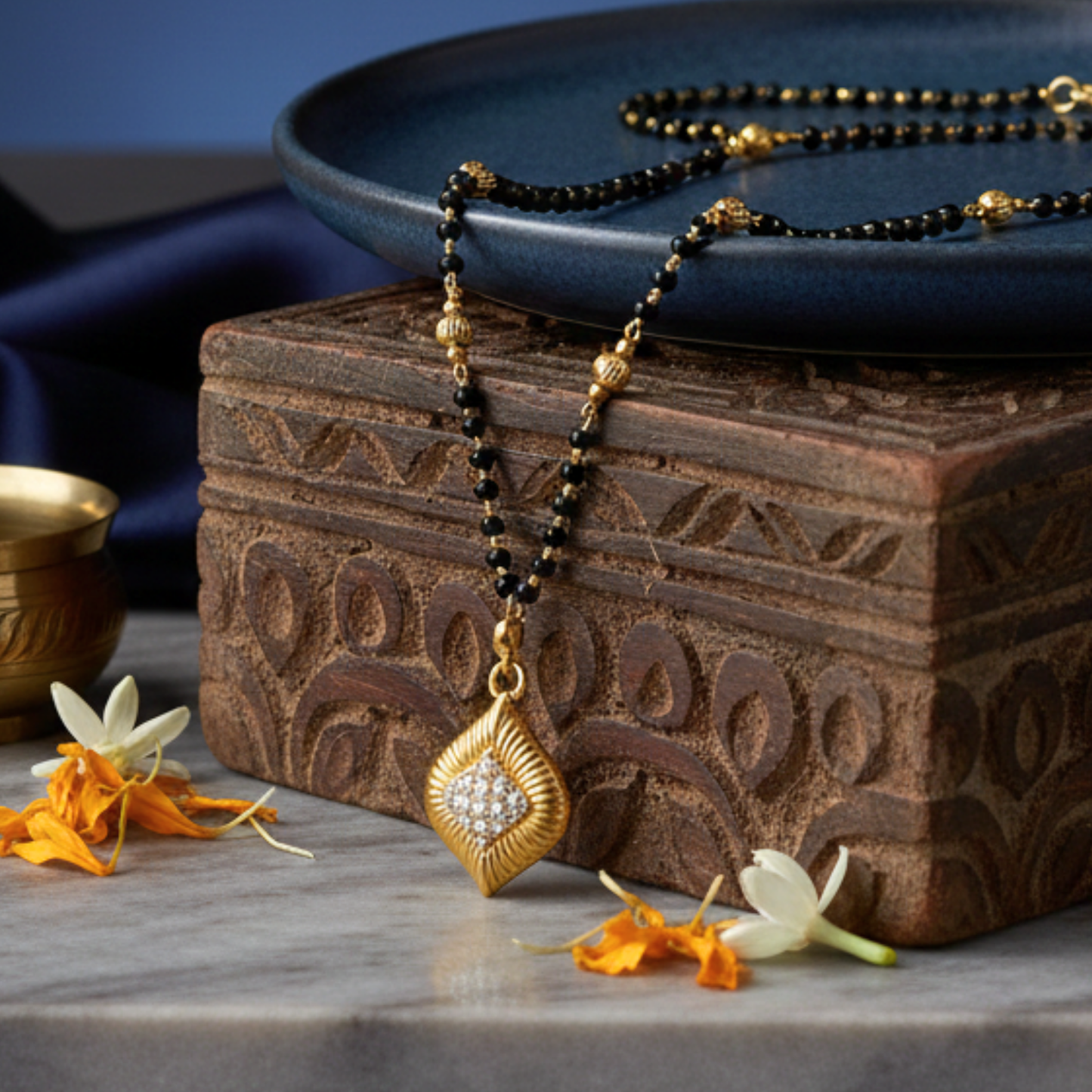 the essence of love 18 kt thick gold plated mangalsutra