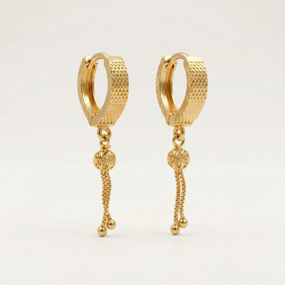 Priya Ridge Gold Plated Dangle Hoops