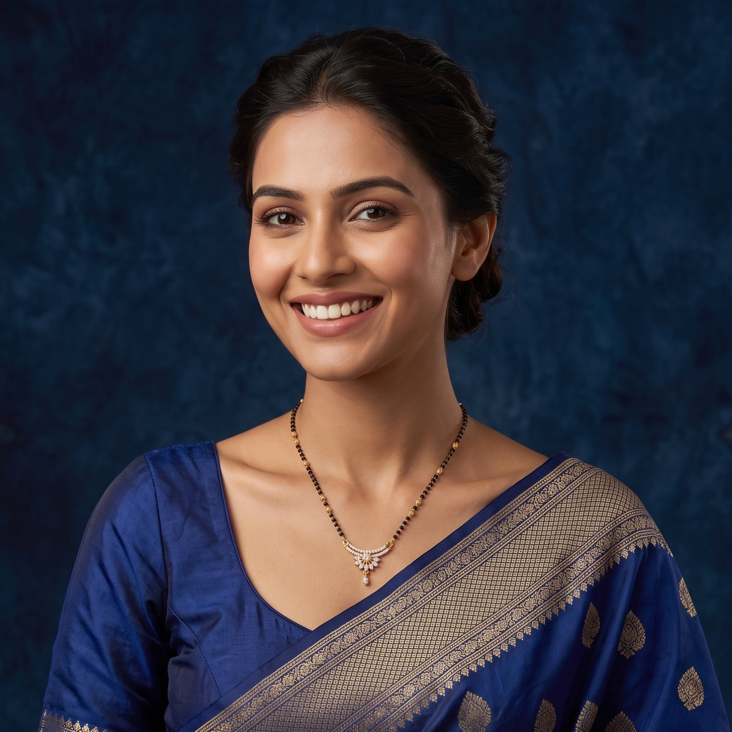 floral radiance 18k gold plated mangalsutra