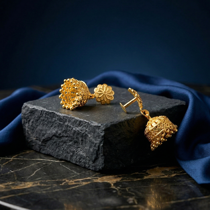 Royal Heritage 18K Gold Plated Jhumkas