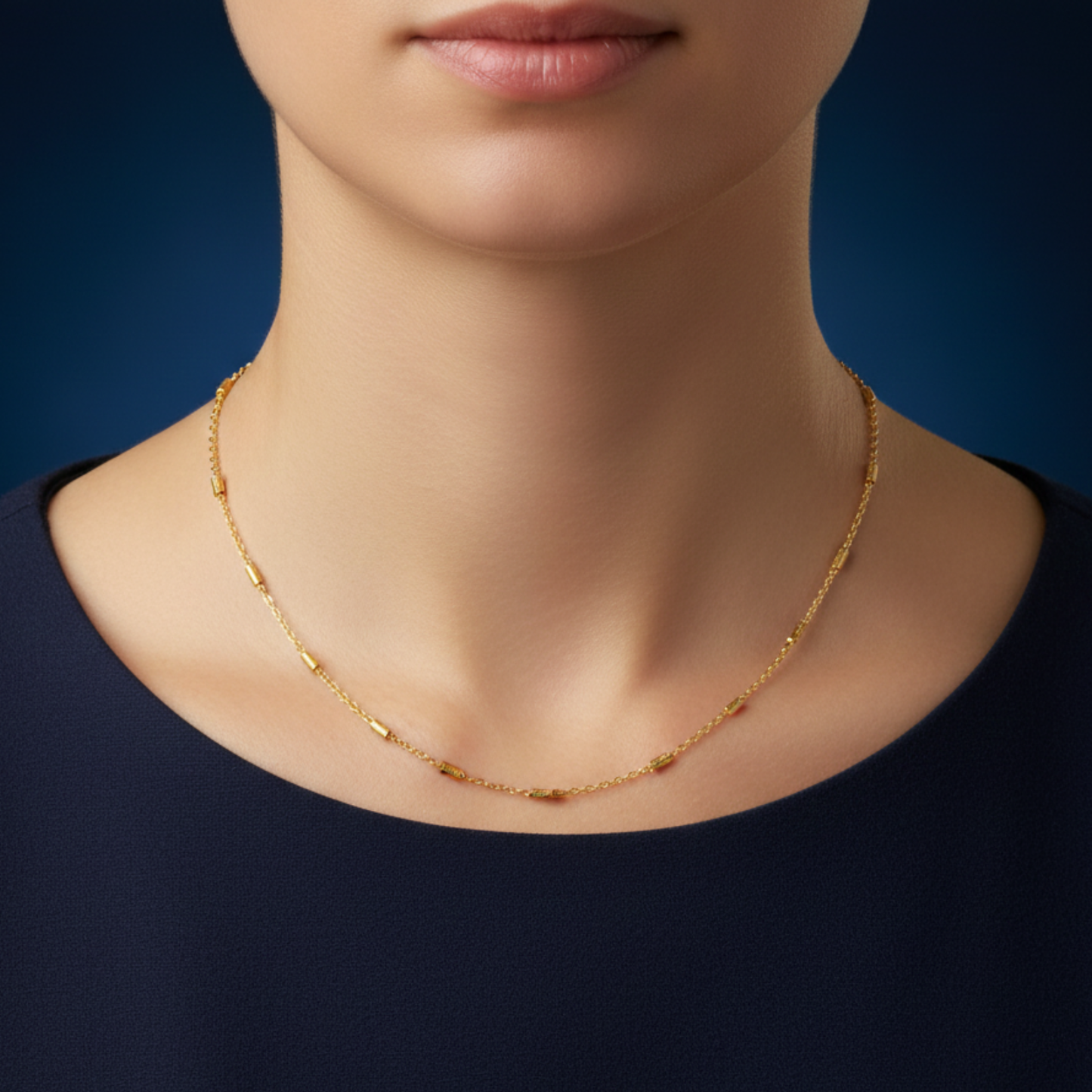 golden harmony textured bar chain