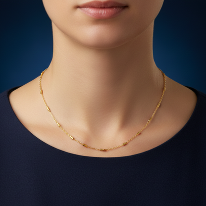 Golden Harmony Textured Bar Chain
