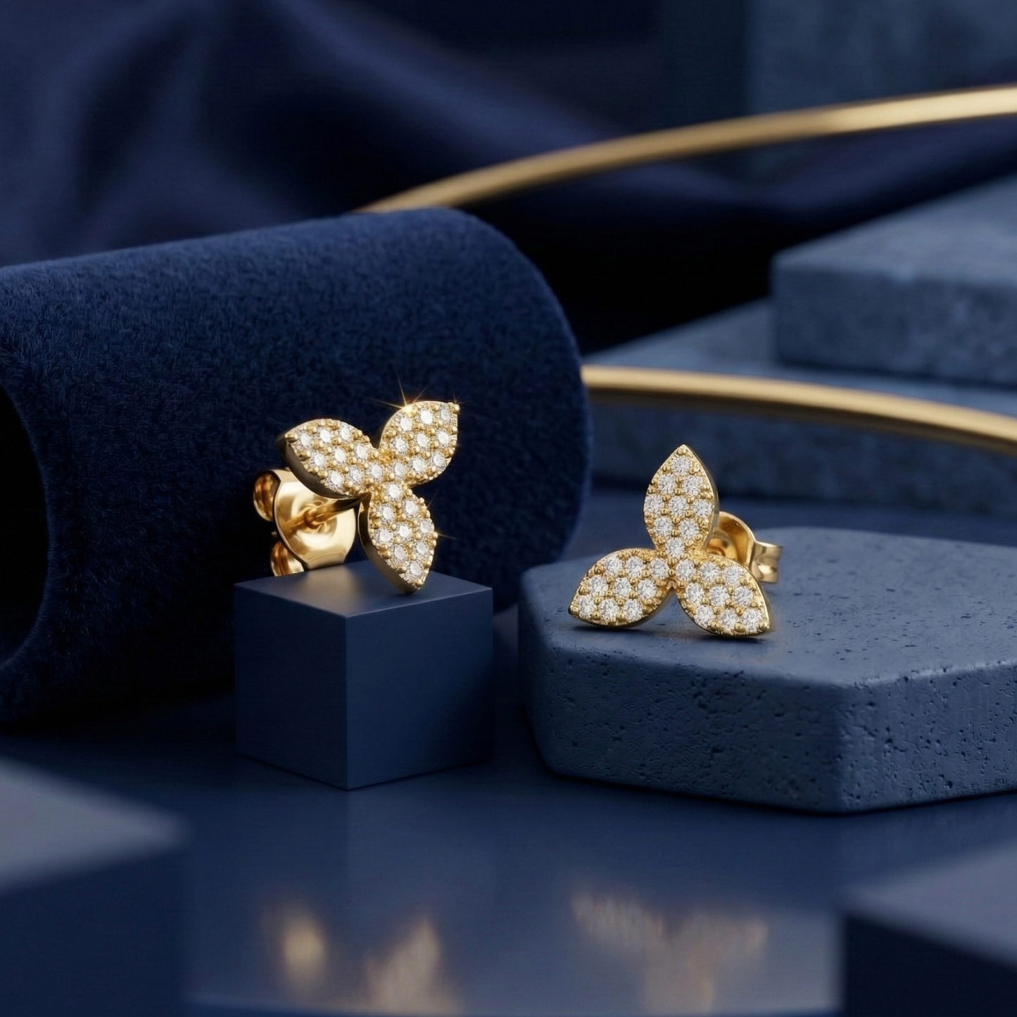 gemini sparkle gold plated studs