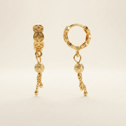 Nandini Textured Gold Plated Hoops