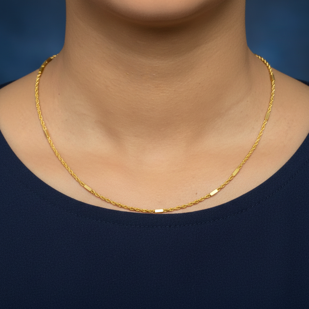 imperial luxe twisted gold plated chain