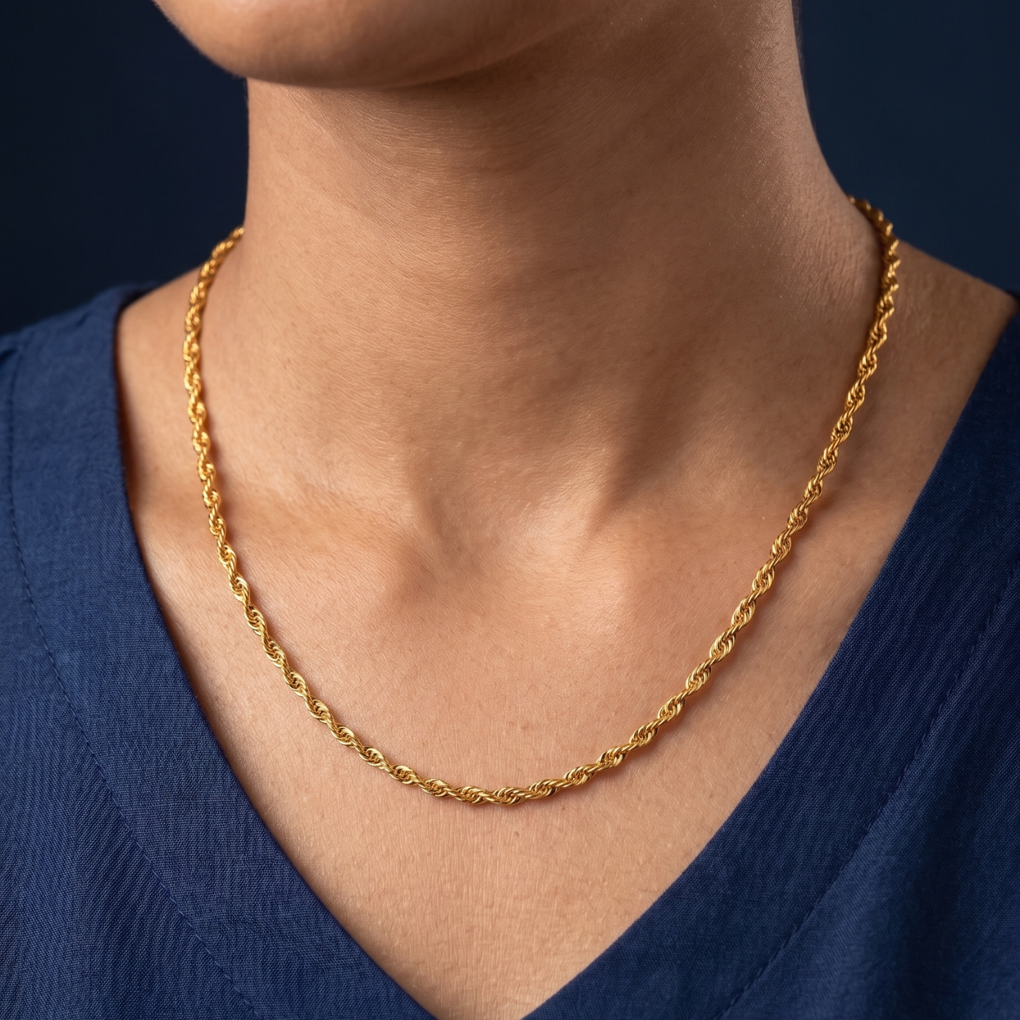 velora fine twist 18k gold-plated chain
