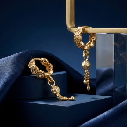Nandini Textured Gold Plated Hoops