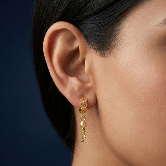 Nandini Textured 18K Gold Plated Hoops