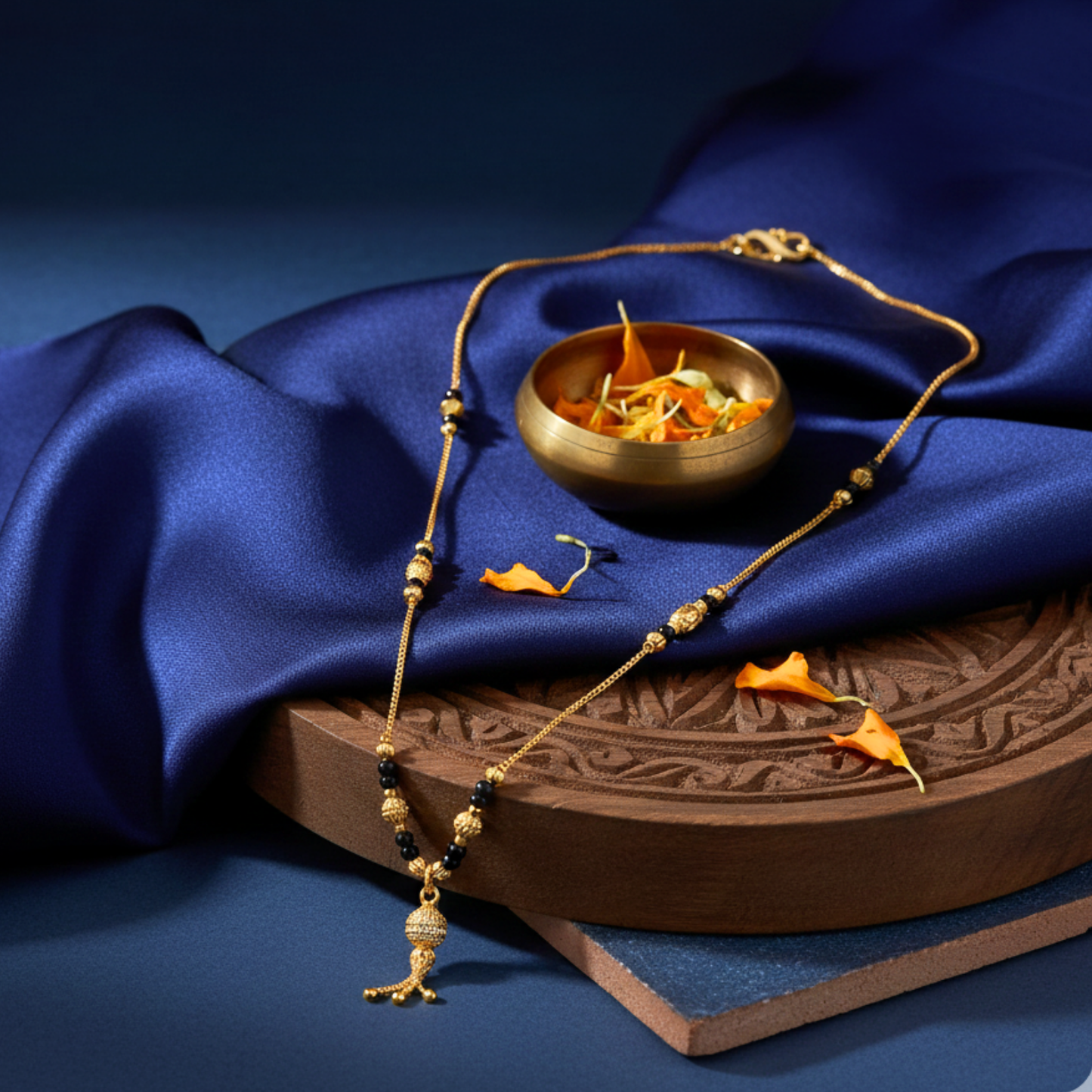 the timeless tale 18 kt thick gold plated mangalsutra