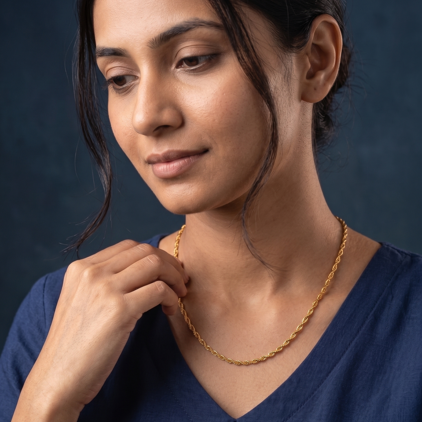 velora fine twist 18k gold-plated chain