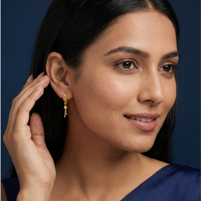 Nandini Textured Gold Plated Hoops