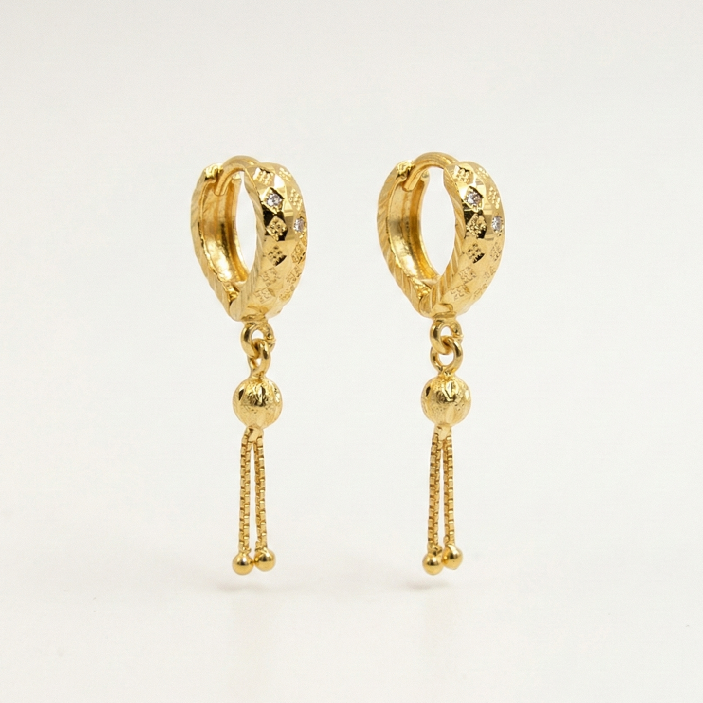 mosaic gold plated tassel hoops