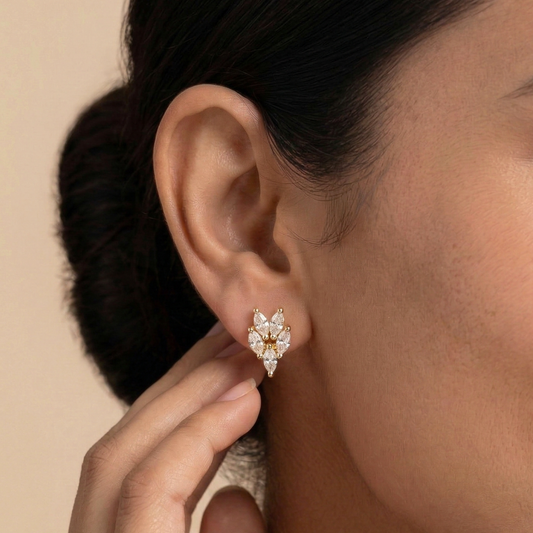Four Leaves 18K Gold Plated Studs