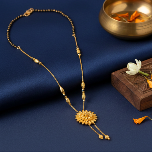 Golden Petal 18 KT Thick Gold Plated Mangalsutra