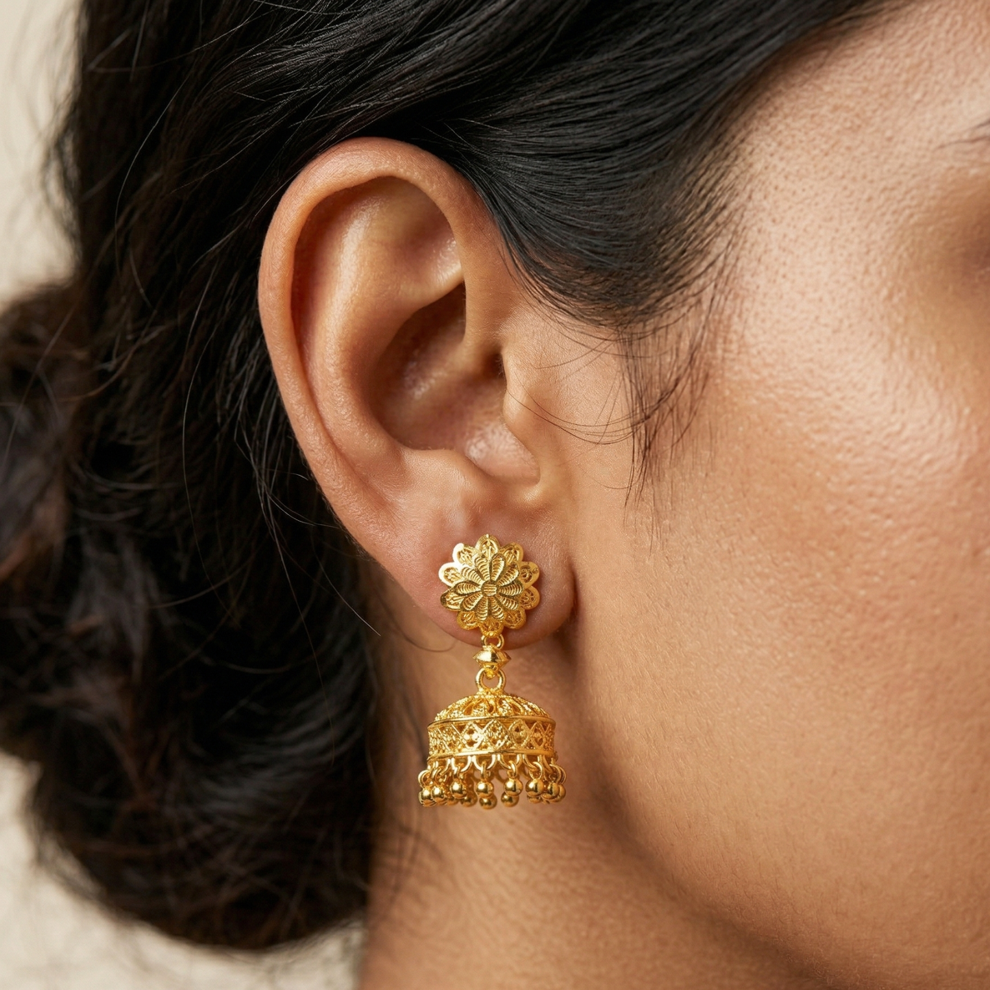 royal heritage 18k gold plated jhumkas