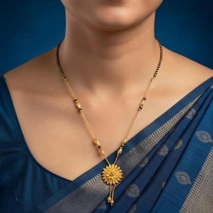 Golden Petal 18 KT Thick Gold Plated Mangalsutra