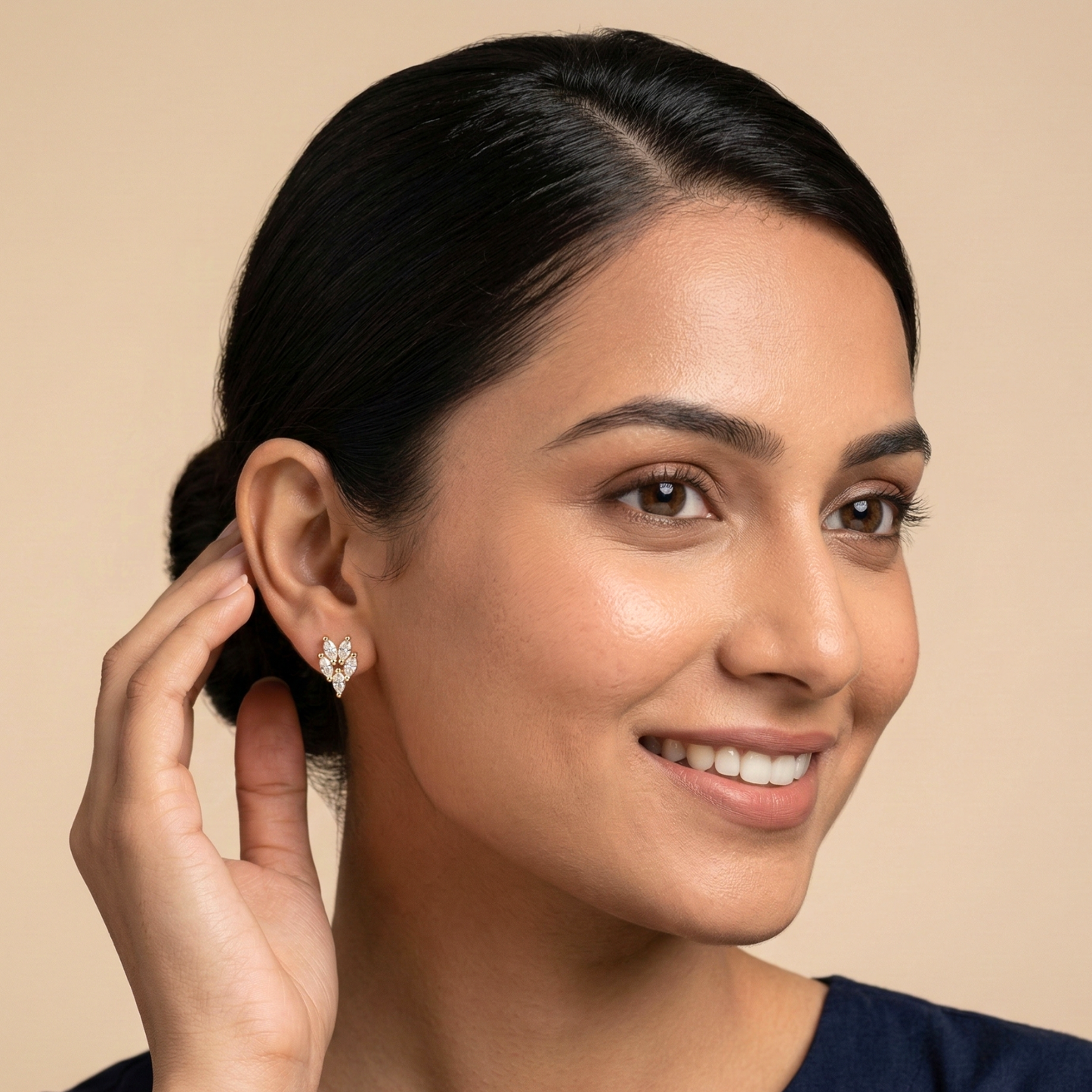 four leaves gold plated studs