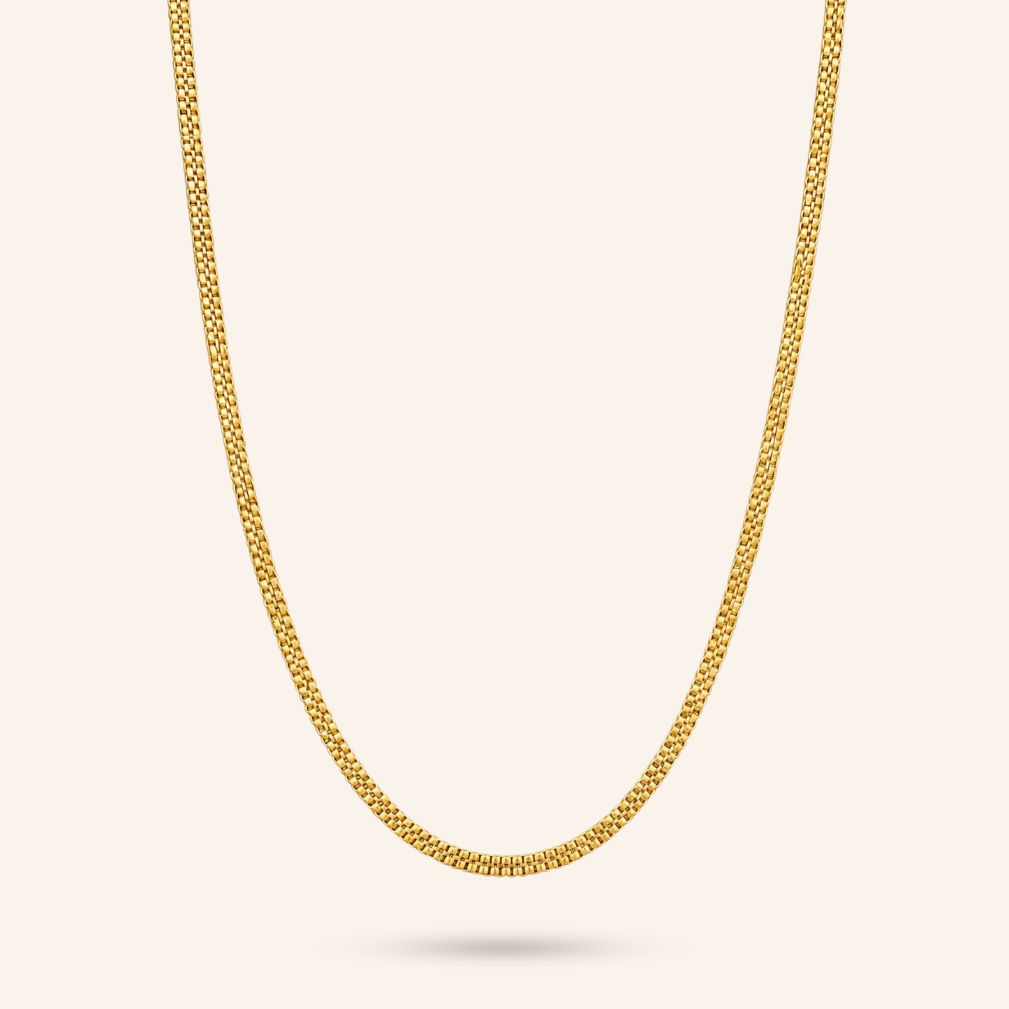 golden mesh 18k gold plated chain
