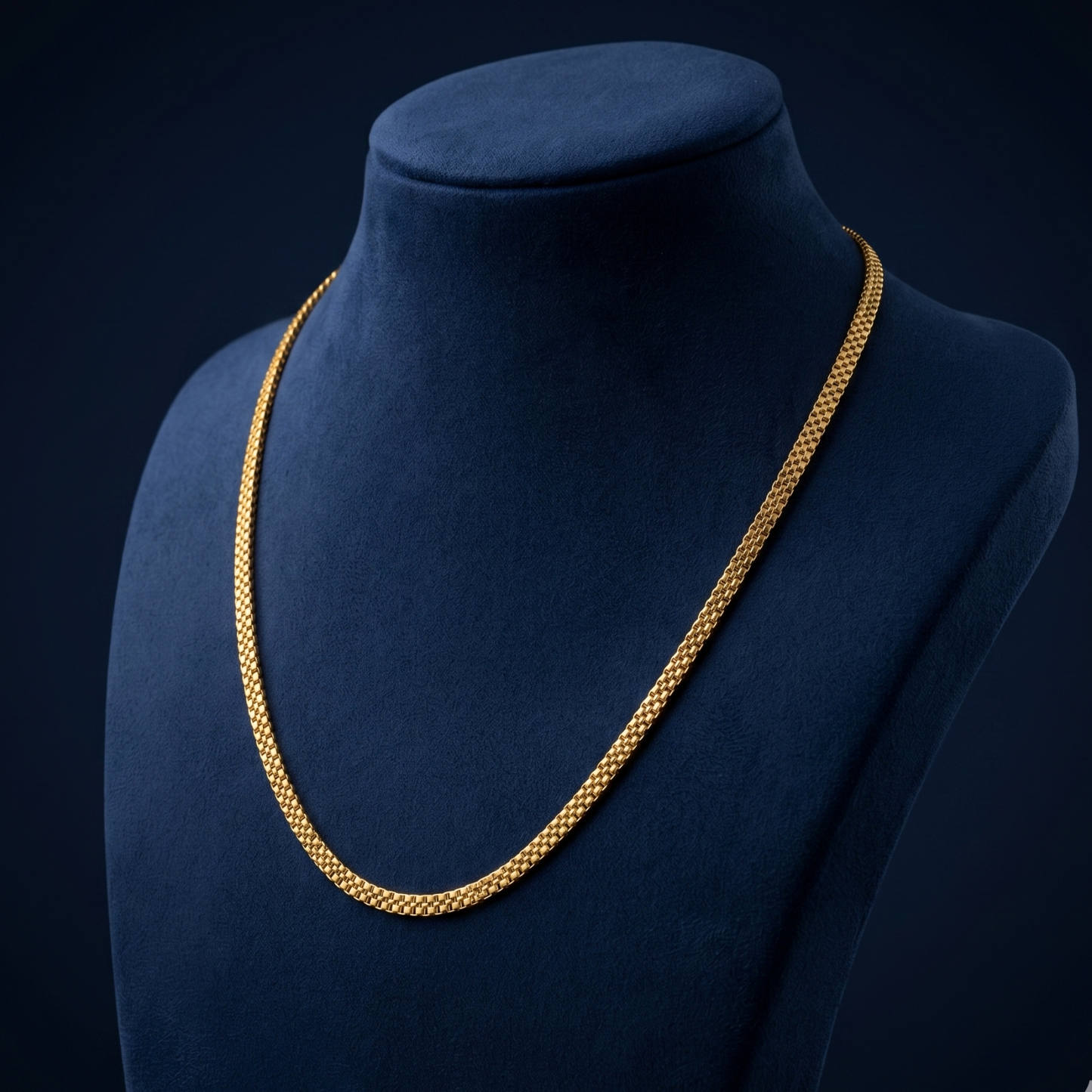 golden mesh 18k gold plated chain